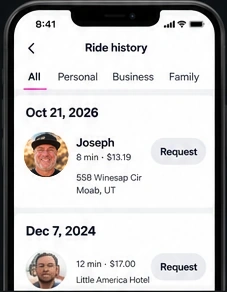 Lyft ride history instruction screenshot, step 2